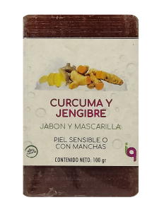 Fotografia de producto Jabón Artesanal de Curcuma y Jengibre con contenido de 100 gr. de Iq Herbal Products